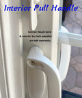 Patio Door Dummy Pull Handles Compatible With Tribeca Style OEM 2562033 2573602 2573604 White Diecast Interior View
