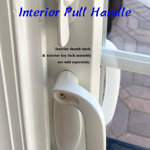 Patio Door Dummy Pull Handles Compatible With Tribeca Style OEM 2562033 2573602 2573604 White Diecast Interior View