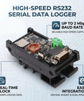 Badass Rs232 Serial Port Data Logger Captures Up To Two Mbps Straight To Memory Card For Automotive Tuning And Industrial Debugging With Sweet Txt Bin Output And CR1220 Battery Pack, showing components and connections.
