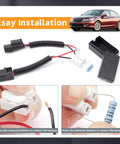 VCM Muzzler Harness Disable Kit Replacement For Honda 3.5L V6 Engine shown with connectors and resistor. Easy installation steps.
