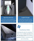 Top Shelf Outdoor EV Charger Pedestal With Keypad Lock For Tesla Model Y weatherproof charging box with spacious interior and ventilation holes.