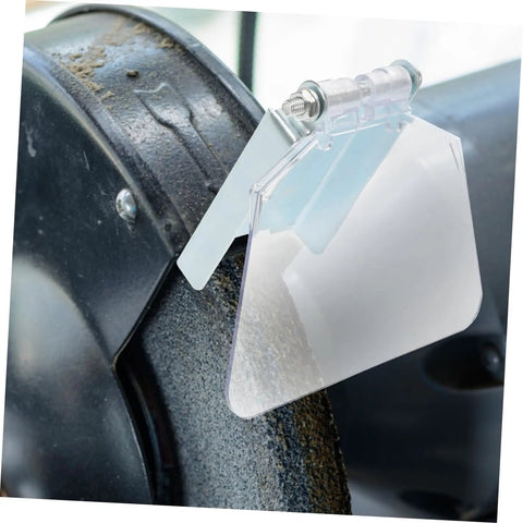 Bench Guard Replacement Shield For Grinding Machine With Stainless Steel Guard Plate And ABS Eye Protector attached to grinder
