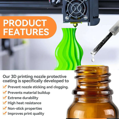 Image showing 3D Printer Nozzle Protection Coating That Keeps Material Buildup And Clogging Away High Temp Non Stick Layer For Cleaner Nozzles