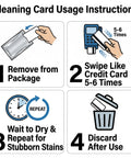 Cleaning Card Usage Instructions for Premium Card Printer Cleaning Kit with steps for effective cleaning