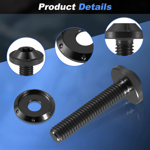 Close-up of 4x Titanium Windshield Screws Set For Harley Davidson Touring Road Glide And Road Glide Special 2015 To 2023 Black