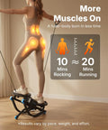 Woman using Smooth 3D Motion Rocking Stepper For Home Workouts Hits Different With Side To Side Action to tone legs and glutes.