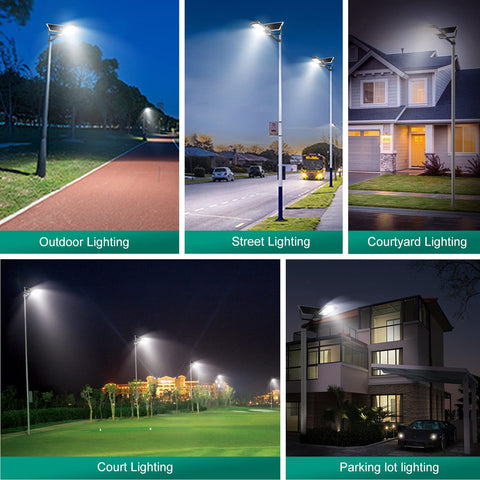 Ultra Bright 100W Solar LED Flood Light Outdoor With 18000 Lumens 6000K Daylight IP67 illuminating outdoor spaces at night
