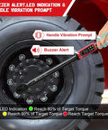 One Half Inch Drive Digital Torque Wrench With Range 5.1 To 340 Nm And 3.8 To 250.8 Ft Lb, One Percent Accuracy in use on car tire