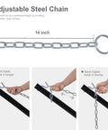 Adjustable steel chain for 12 Ft Outdoor Hammock With Stand For Two, showing hook length options for height adjustment.