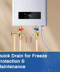 Heavy Duty 3/4 Inch Tankless Water Heater Valve Kit With Pressure Relief Valve And Full Port Ball Valves For Gas Plumbing Lead Free Brass No Sweat Setup Real Deal Performance 20 Pack installed with quick drain valves.