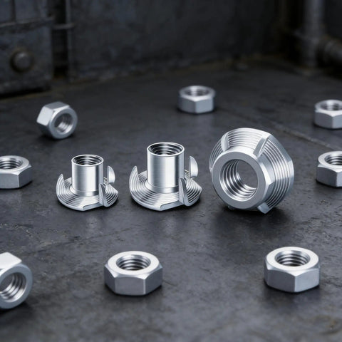 Bulk Pack 210 Units 1/4 20 T Connector Coated Four Point Attachments for woodworking and mechanical installations on metal surface