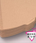 V60 Cone Coffee Filters For 1 To 4 Cups, 200 Sheets, Size 02, stack close-up, made in Japan, premium paper