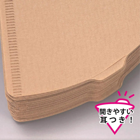 V60 Cone Coffee Filters For 1 To 4 Cups, 200 Sheets, Size 02, stack close-up, made in Japan, premium paper