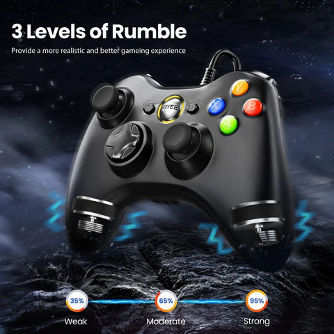 Wired Xbox 360 Controller For PC And Windows 11 10 8 7 With Upgraded Joysticks And Enhanced Dual Vibration.