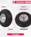 Flat Free 10 Inch Tire And Wheel Set For Wagons Carts Dollies And Garden Tools 4 Pack Puncture Proof Solid PU Foam Wheels Specs
