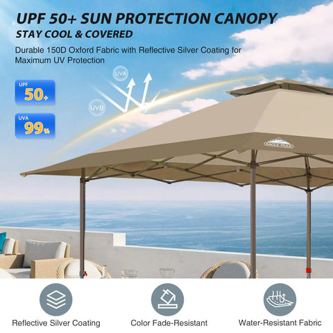One Person Pop Up Canopy Tent With Instant Setup And Auto Extending Eaves 13 By 13 Foot Frame 169 Square Feet Of Shade
