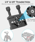 Vixen Style Dovetail Saddle Mount Base For Telescope With Dual Locking Knobs Showing Threaded Holes For Easy Setup