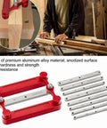 Top Tier Stainless Steel Center Gauge For Woodworking With Hella Sturdy Interchangeable Inch And Metric Marking Rods For Dead Accurate Hole Punch Locator Layout on wood pieces.