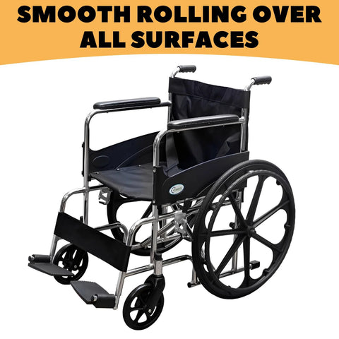 4 Pcs Replacement Wheelchair Wheels 8 Inch Universal Anti Slip Casters For Wheelchairs Walkers Rollators Black installed