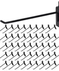 Built Tough Heavy Duty Slatwall Hooks Pack Of 50, 8 Inch Black Slatwall Accessories for Garages, Shops, and Retail Displays.