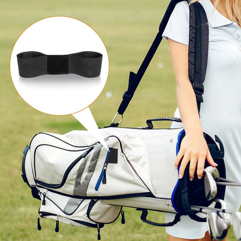 Swing Correcting Arm Band 4 Pack Elastic Golf Swing Trainer for Right and Left Handed Players featured with golf bag