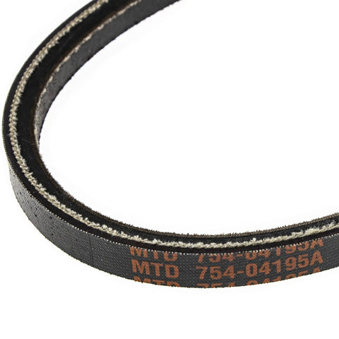 Auger Drive Belt For Snow Throwers 28 In And 30 In Fits 2x 28 In, close-up showing texture and MTD 754-04195 marking.