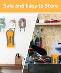 Retractable Glass Scraper Kit With 1 Pack Plastic Handle And 20 Extra Razor Blades displayed hanging and on a workbench