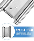 Double Action Spring Door Hinges 2 Pack Stainless Steel Heavy Duty Butt Hinges close-up view