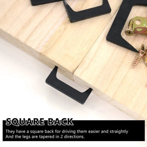 Pinch Dog Clamp Kit 10Pcs 2 Inch Woodworking Clamps with square back and tapered legs on wood panel