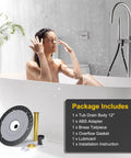 Freestanding Tub Drain Rough In Kit With 12 Inch Flange Base No Fuss Easy Install for Free Standing Tubs ABS And Brass Pipe CUPC