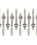 Stainless Steel Wedge Anchors 1/4 Inch By 3-1/4 Inch for Concrete, 10 pcs, Rust Resistant, Corrosion Resistant, Clear Threads