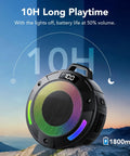 Dope Portable Wireless Shower Speaker With Digital Display And Detachable Hook IPX7 Waterproof LED Light shown outdoors