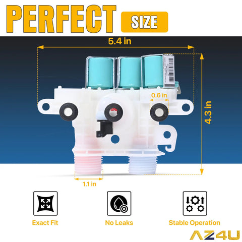 Washer Water Inlet Valve Replacement For Maytag Kenmore Top Load Washers 120V 60Hz design with dimensions and features