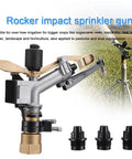 Heavy Duty Aluminum Alloy 1 Inch Thread Rotary Sprinkler For Lawn And Garden Irrigation 360 Degree Coverage With Adjustable Nozzle