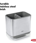 Real Handy Stainless Steel Sink Caddy Keeps Sponges And Brushes Neat And Within Reach With Ventilated Divider And Drip Tray