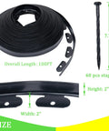2 Inch Tall Landscape Edging Kit For 100 Ft Of Lawn And Garden Border With 5 Connectors And 60 Anchoring Spikes, showing components