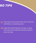 Pro tips for Captain Jack's Slug Magic Granules 3 Lbs Snail And Slug Killer For Organic Garden Use on a purple background.