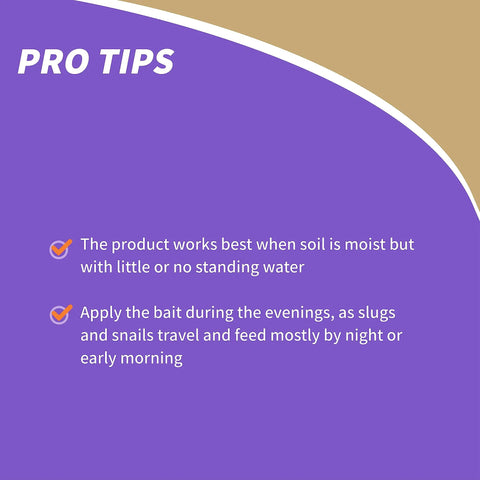 Pro tips for Captain Jack's Slug Magic Granules 3 Lbs Snail And Slug Killer For Organic Garden Use on a purple background.