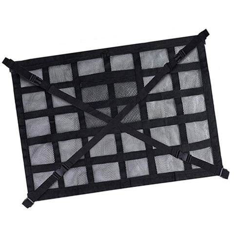 Overhead Roof Handle Storage Net With Reinforced Mesh Adjustable Straps Car Organizer for Cabin Space Gear Ceiling Cargo Net