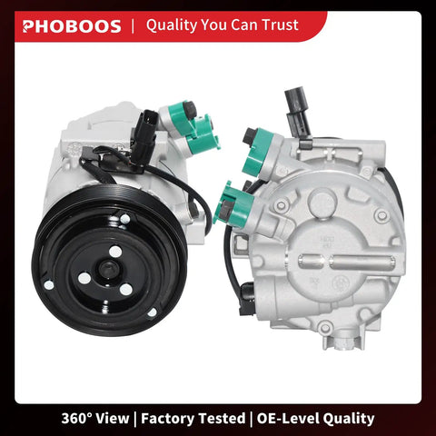 Heavy Duty AC Compressor With Clutch For Hyundai Elantra 2017 To 2020, showing front view with pulley and connectors.