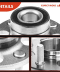 Close-up of 2 Pack Rear Wheel Bearing And Hub Assembly With 4 Lug for Honda Civic 1985-2000, showing metal construction and lug holes.