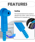 Top Tier Five Piece Brake Bleeder Kit With Vacuum Pump Connectors feature blue rubber adapter for secure fitting.