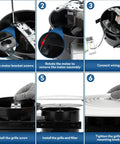 Installation steps for Beefy 8 Inch Bathroom Exhaust Fan With 200 CFM White Vertical Discharge Ceiling Ventilation Fan