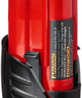 RedLithium M12 12V 1.5Ah Compact Lithium Battery With Overload Protection For Cordless Tools in charging dock, side view.