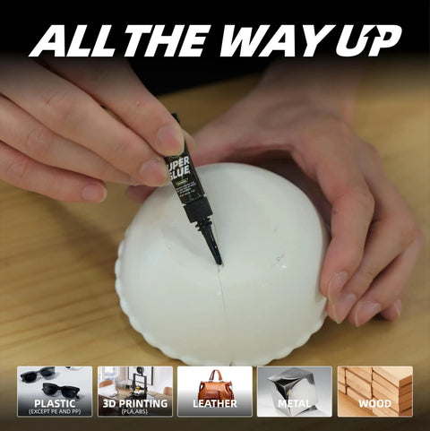 Applying All Purpose Super Glue Liquid For Plastic Wood Leather Jewelry And Paper With Quick Bond 2610 PSI Strength
