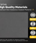 Terixe gasket material sheets, 3-pack, 15x11.8 in, gray non-asbestos