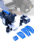 No Sweat Cordless Pipe Bender With Quick Charge Battery And Detachable Molds For Smooth Copper Tubing Shaping and molds displayed.
