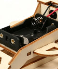 Battery compartment of Wooden Vehicle Model Kit For Hands On Mechanical Engineering Fans A Precision Parts Assembly Set