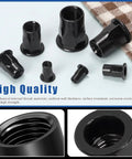 250 Piece Threaded Rivet Nuts Set M3 Through M12 Half Hex Head Black Zinc Plated Carbon Steel Flat Head Rivnuts Built Tough