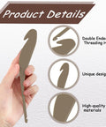 Hand holding a double-ended threading hook from the Three Pack Double Ended Threading Hooks For Loom Knitting And DIY Craft Lovers Lightweight Plastic Tool Set For Sweaters Scarves Tapestry And Knitted Projects, showcasing unique design and high-quality material.